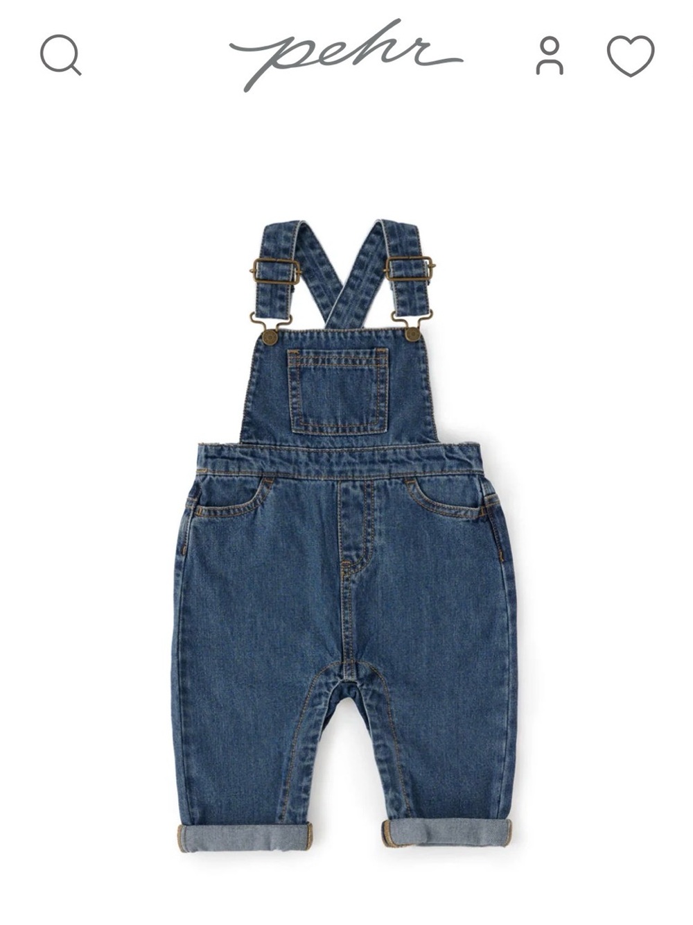 Pehr Kids Denim Overalls in Medium Blue
